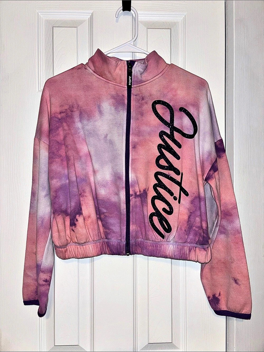 Girls Justice Tie-Dye Zip Jacket in Pink & Purple Large Like New